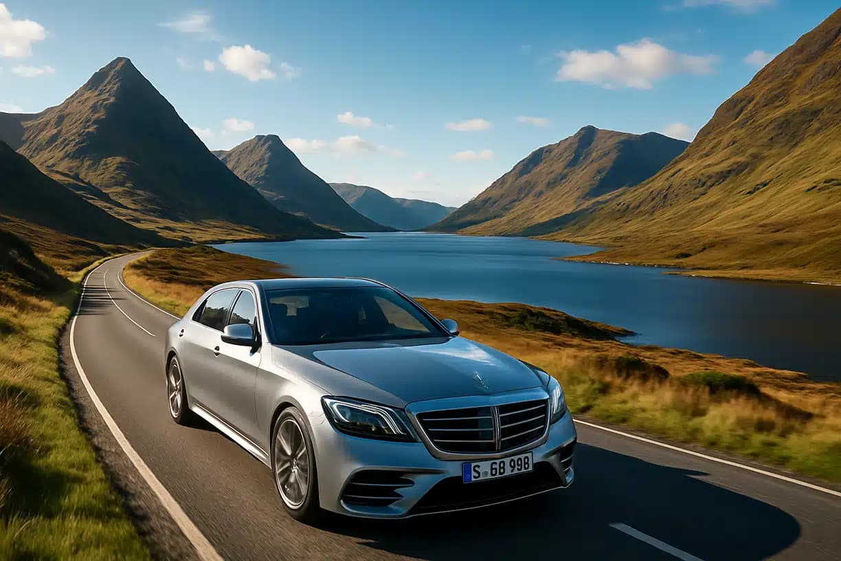 Car driving in Highlands